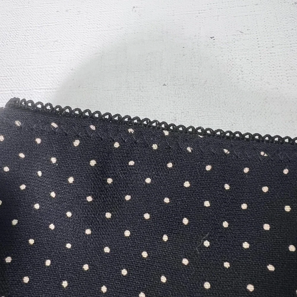 Ann Taylor LOFT Polka Dot Skirt Ruffle Trim Black White Size‎ 4 Career Classic